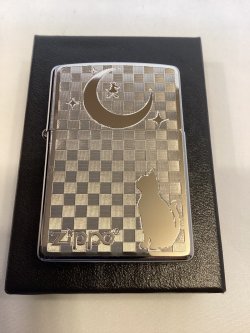 画像5: No.200 ペット&アニマルZIPPO BRUSHED CHROME ブラッシュクローム SILVER PLATE シルバープレート ネコと月 z-6595