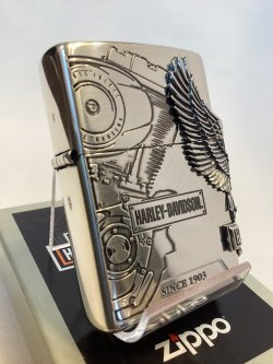 画像1: No.200 HARLAY DIVIDSON ZIPPO ハーレー・ダビッドソン SIDO METAL サイドメタル z-6596