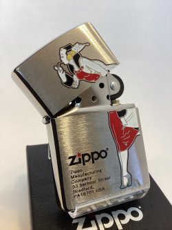 画像2: No.200 BRUSHED CHROME ZIPPO ブラッシュクローム WINDY RED ウィンディ レッド z-6598