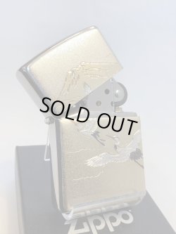 画像2: No.200 推奨品ZIPPO BRUSHED CHROME ブラッシュクローム 鶴富士 電鋳板プレート z-6606