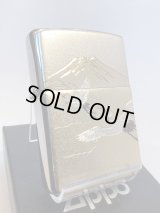 No.200 推奨品ZIPPO BRUSHED CHROME ブラッシュクローム 鶴富士 電鋳板プレート z-6606