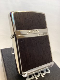 画像1: No.200 推奨品ZIPPO WHITH NICKEL ホワイトニッケル WOOD DARK ウッドダーク z-6614