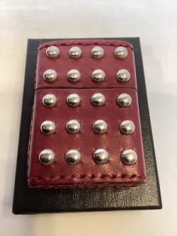 画像5: No.200 レザーシリーズZIPPO 牛革巻き RED レッド 両面ビス付き z-6627