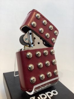 画像3: No.200 レザーシリーズZIPPO 牛革巻き RED レッド 両面ビス付き z-6627