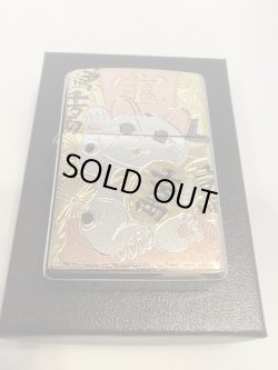 画像5: No.200G推奨品ZIPPO BRUSHED CHROME ブラッシュクローム 電鋳板プレート 招き猫 z-6629