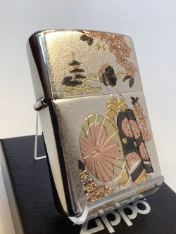 画像1: No.200 推奨品ZIPPO BRUSHED CHROME ブラッシュクローム 電鋳板プレート 舞妓