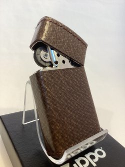 画像3: No.1610 レザーシリーズZIPPO SLIM PIGSKIN BROWN スリム ピッグスキン ブラウン z-6636
