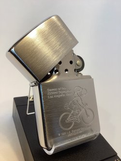 画像2: No.200 スポーツシリーズZIPPO BRUSHED  CHROME ブラッシュクローム ロサンゼルスオリンピック ロードレース z-6655