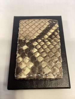 画像5: No.200 レザーシリーズZIPPO WHITH PYTHON ホワイトパイソン(A) 手縫い z-6665