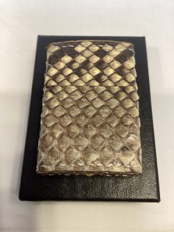 画像5: No.200 レザーシリーズZIPPO WHITH PYTHON ホワイトパイソン(B) 手縫い z-6666