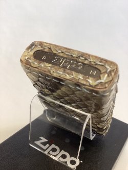 画像4: No.200 レザーシリーズZIPPO WHITH PYTHON ホワイトパイソン(A) 手縫い z-6665