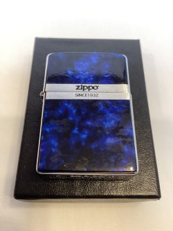 画像5: No.200 推奨品ZIPPO BRUSHED CHROME ブラッシュクローム マーブル調 BLUE COLOR ブルーカラー z-6668