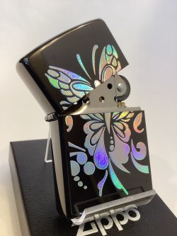 画像2: No.200 ヴィンテージZIPPO 2004年製 N8 BLACK TITANIUM ブラックチタン BUTTERFLY バタフライ z-6679
