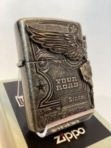 No.200 HARLAY DIVIDSON ZIPPO ハーレー・ダビッドソン ANTIQUE SILVER IBUSHI アンティークシルバーイブシ SIDE METAL サイドメタル z-6688
