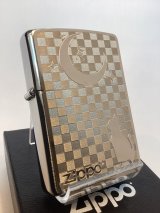 No.200 ペット&アニマルZIPPO BRUSHED CHROME ZIPPO ブラッシュクローム METAL PLATE メタルプレート ネコと月 z-6696