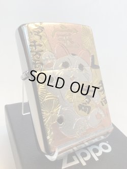 画像1: No.200 推奨品ZIPPO BRUSHED CHROME ブラッシュクローム 電鋳板プレート 招き猫 z-6709