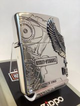 No.200 HARLAY DIVIDSON ZIPPO ハーレー・ダビッドソン SILVER IBUSHI シルバーイブシ SIDE METAL サイドメタル z-6710