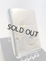 No.200 推奨品ZIPPO BRUSHED CHROME ブラッシュクローム 電鋳板プレート 波富士 z-6719