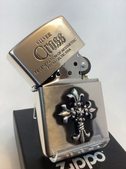 画像2: No.200 推奨品ZIPPO SILVER MIRROR IBUSHI シルバーミラーイブシ CROSS METAL クロスメタル z-6725