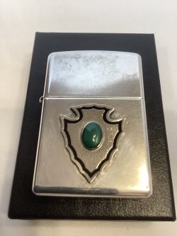画像5: No.200 ヴィンテージZIPPO 1997年製 ANTIQUE SILVER アンティークシルバー AROWHEAD アローヘッド ターコイズ付き z-6747