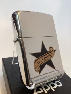 画像1: No.250 ヴィンテージZIPPO 2002年製 HIGH POLISH CHROME ハイポリッシュクローム HOLLYWOOD ハリウッド スター z-6749