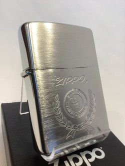 画像1: No.200 ヴィンテージZIPPO 2001年製 BRUSHED CHROME ブラッシュクローム LAUREL(ローレル) 月桂樹 z-6755