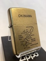 No.201FB アンティークシリーズZIPPO ANTIQUE BRASS アンティークブラス 沖縄MAP z-6756