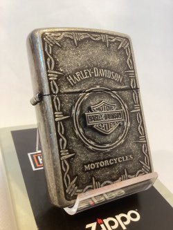画像1: No.200 HARLAY DIVIDSON ZIPPO ハーレー・ダビッドソン SILVER BARREL シルバーバレル BAR & SHIELD METAL バー&シールド メタル z-6761