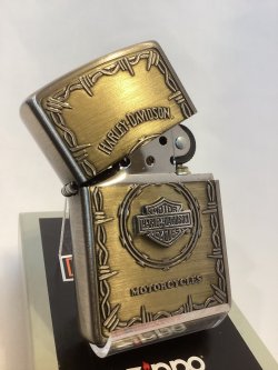 画像2: No.200 HARLAY DIVIDSON ZIPPO ハーレー・ダビッドソン ANTIQUE BRASS アンティークブラス BAR & SHIELD METAL バー&シールド メタル z-6762