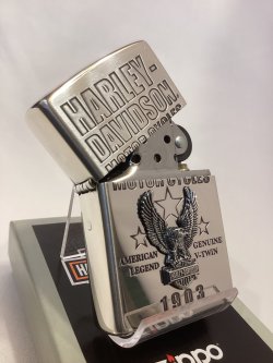 画像2: No.200 HARLAY DIVIDSON ZIPPO ハーレー・ダビッドソン SILVER MIRROR IBUSHI シルバーミラーイブシ EAGLE METAL イーグルメタル z-6771