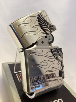画像2: No.200 HARLAY DIVIDSON ZIPPO ハーレー・ダビッドソン SILVER MIRROR IBUSHI シルバーミラーイブシ SIDE EAGLE METAL サイドイーグルメタル z-6785