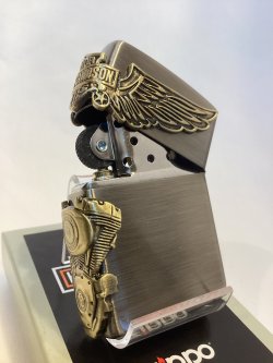 画像3: No.200 HARLAY DIVIDSON ZIPPO ハーレー・ダビッドソン ANTIQUE BRASS アンティークブラス SIDE METAL サイドメタル z-6795
