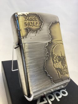 画像1: No.200 推奨品ZIPPO ANTIQUE SILVER アンティークシルバー SKALL スカル z-6849
