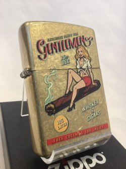 画像1: No.207G 推奨品ZIPPO GOLD DUST ゴールドダスト WHSKEY AND CIGAR ウイスキー&シガー z-6861
