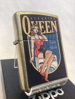 画像1: No.207G 推奨品ZIPPO GOLD DUST ゴールドダスト CLEANING QUEEN クリーニングクイーン z-6862