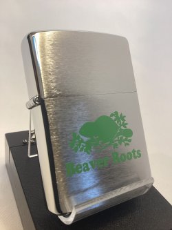 画像1: No.200 ファッションブランドシリーズZIPPO BRUSHED CHROME ブラッシュクローム BEAVER ROOTS LOGO ビーバールーツ ロゴ z-6871