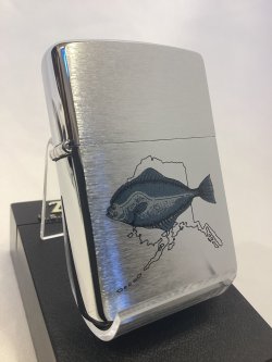 画像1: No.200 ヴィンテージZIPPO 1993年製 BRUSHED CHROME ブラッシュクローム ALASKAN FISH HALIBUT アラスカンフィッシュ ハリバット(オヒョウ) z-6875