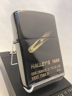 画像1: No.200 記念・限定品ZIPPO BLACK MIRROR ブラックミラー ハレー彗星大接近記念ZIPPO z-6874