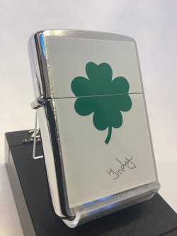 画像1: No.200 ヴィンテージZIPPO 1992年製 BRUSHED CHROME ブラッシュクローム FOUR-LEAF CLOVER 四葉のクローバー z-6877
