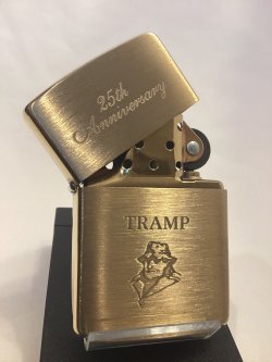 画像2: No.204 記念・限定品ZIPPO BRUSHED SOLID BRASS ブラッシュソリッドブラス TRAMP トランプ 25周年記念 z-6881
