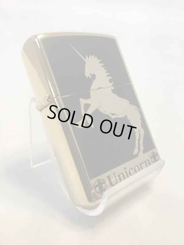 画像1: No.200Ｇ　ＵＮＩＣＯＲＮ　ユニコーンzippo ゴールド&ブラック z-1088