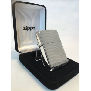 画像: No.15 スターリングシルバーZIPPO ホワイト ストライプス z-1612