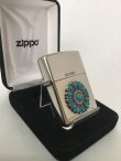 画像1: No.１５　ZIPPO　スターリングシルバー　天然ターコイズ付　[Z-494]