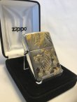 画像1: No.１５　スターリングシルバーZIPPO　特殊手彫り彫刻タイガー　[Z-476]