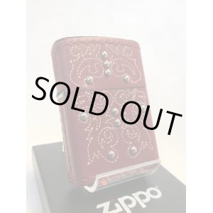 画像: No.200 レザーシリーズZIPPO レッドビーズ z-1810