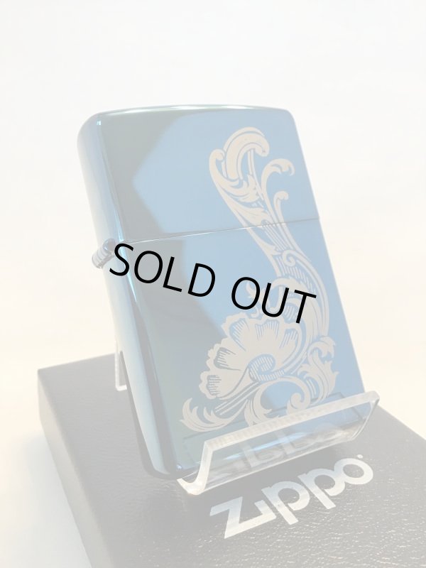 画像1: No.20446 PVDシリーズ SAPPHIRE ZIPPO サファイア ミステリーリーフ z-2715