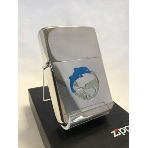 画像: No.200 シルバーミラー DOLPHIN ZIPPO ドルフィン z-2574