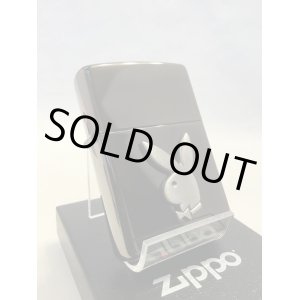 画像: No.150 PLAYBOY ZIPPO プレイボーイ ブラックアイス メタル付き z-600