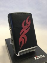 画像: No.200 レザーシリーズZIPPO 牛革巻き　ブラック　トライバルステッチ 208