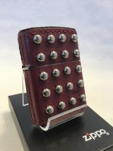 画像: No.200 レザーシリーズZIPPO 牛革巻き　レッド　両面ビス付 210